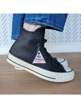 ⭐Converse Chuck 70 Hi Sz 8 Women's Shoes Leather Premium Sneakers Black A08637C⭐